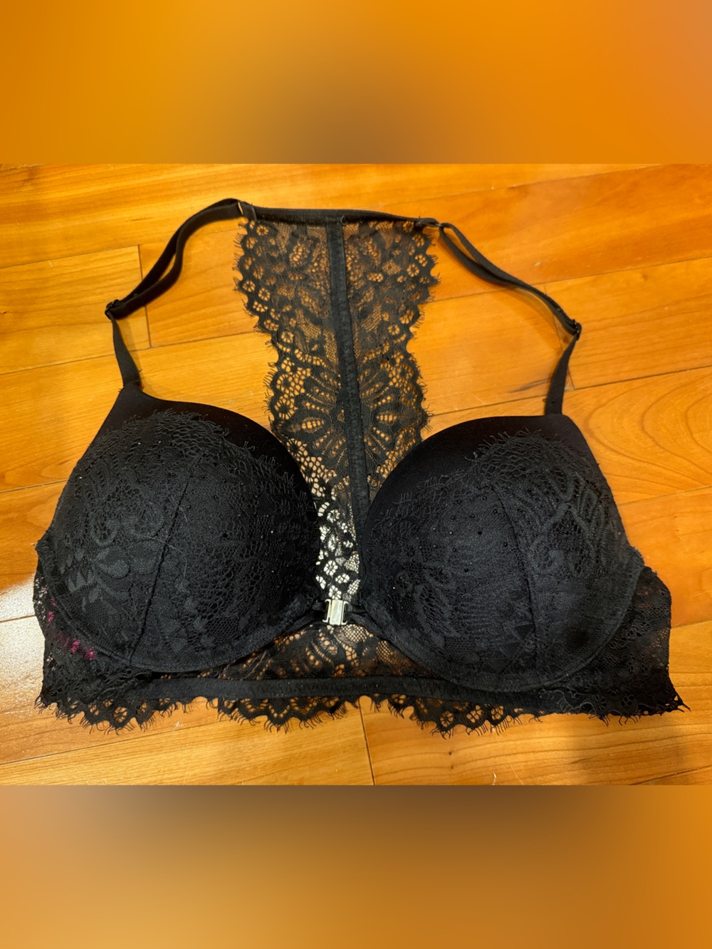 La SENZA Black Lace Racerback Push-Up Bra Hello Sugar